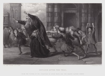 Shylock na het proces door John (after) Gilbert