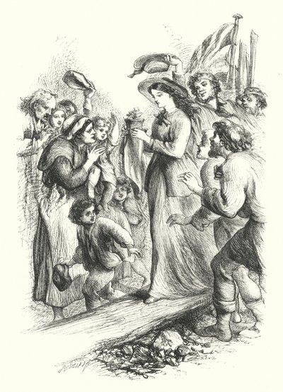De landing van de Primrose (gravure) door John (after) Gilbert