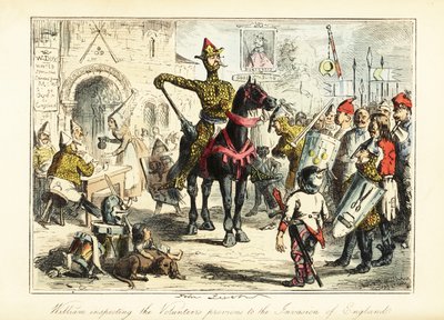 Willem de Veroveraar met zijn bonte leger van Normandiërs in 1066 door John (after) Leech