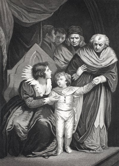 Elizabeth Woodville geeft haar zoon over door John (after) Opie
