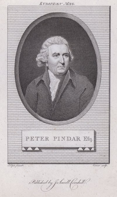 John Wolcot, Engelse arts en satiricus die schreef onder de naam Peter Pindar (gravure) door John (after) Opie