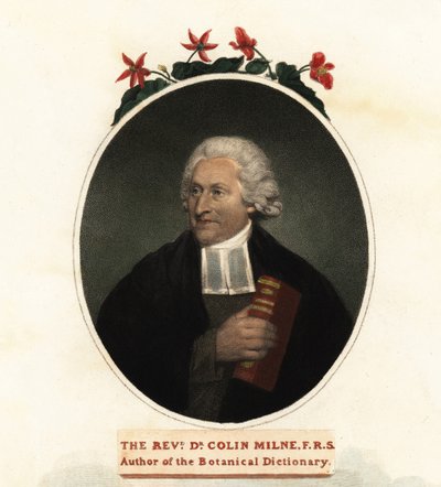 Portret van Colin Milne, botanicus (gravure) door John (after) Russell