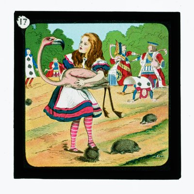 Alice in Wonderland, gekleurde lantaarnplaten door John (after) Tenniel