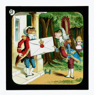 Alice in Wonderland, gekleurde lantaarnplaten door John (after) Tenniel