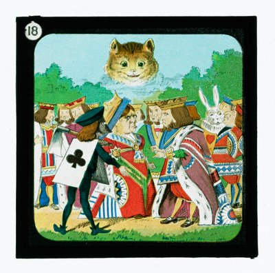 Alice in Wonderland, gekleurde lantaarnplaten door John (after) Tenniel