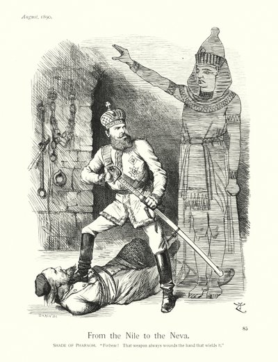 Sir John Tenniel cartoon: Van de Nijl naar de Neva door John (after) Tenniel