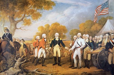 Overgave van generaal Burgoyne bij Saratoga, New York door John (after) Trumbull