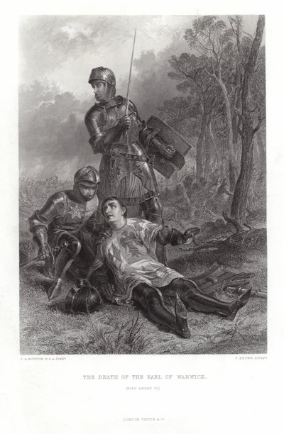 De dood van de graaf van Warwick door John Adam P. Houston