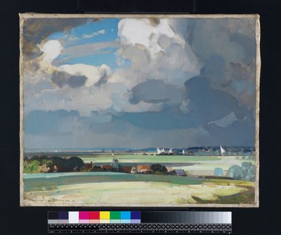 De Jachtrace (olieverf op doek) door John Alfred Arnesby Brown