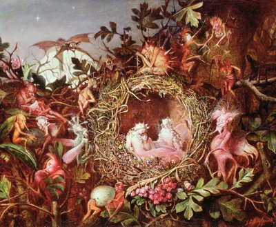 Feeën in een Vogelnest door John Anster Fitzgerald