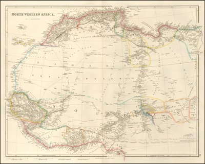 1842 kaart van Noordwest-Afrika door John Arrowsmith door John Arrowsmith