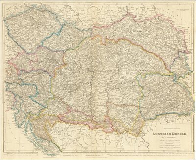 1858 kaart van het Oostenrijkse Rijk door John Arrowsmith door John Arrowsmith