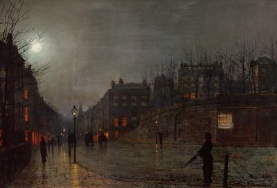 Naar huis gaan bij schemering, 1882 door John Atkinson Grimshaw