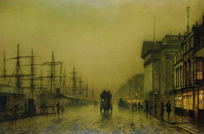 Liverpool Docks Douanehuis en Salthouse Docks, Liverpool door John Atkinson Grimshaw