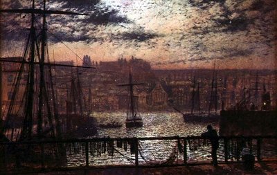 Whitby Haven vanaf Station Quay door John Atkinson Grimshaw