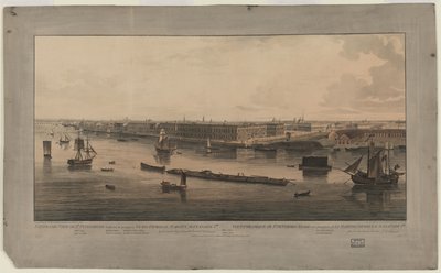 Panoramisch uitzicht op Sint-Petersburg, tussen 1805 en 1807 door John Augustus Atkinson