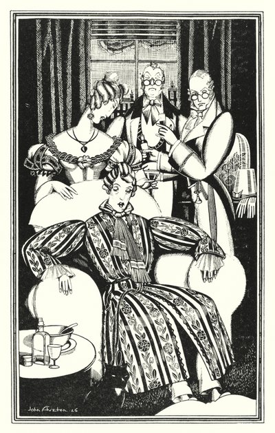 Illustratie voor Don Juan door Lord Byron: Ik weet niet hoe het kwam, maar hij werd ziek door John Austen