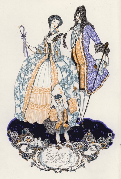 Illustratie voor "Rogues In Porcelain", Een verzameling achttiende-eeuwse gedichten door John Austen