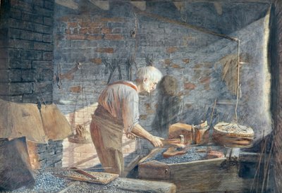 Een smid aan het werk in zijn smederij door John B. Gibbs