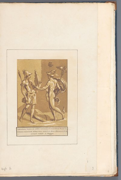 Mercurius geeft Minerva een panfluit door John B. Skippe