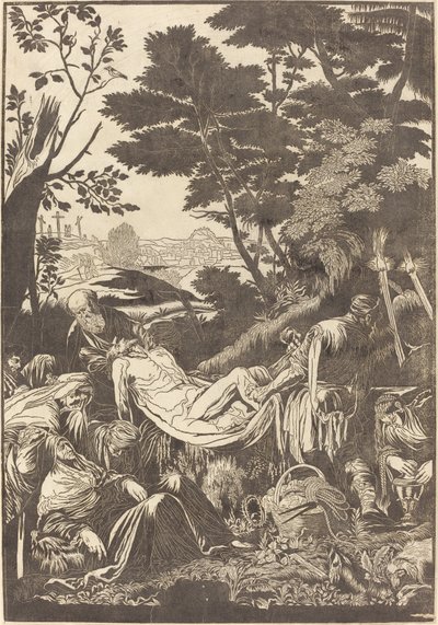 De Graflegging (recto) door John Baptist Jackson after Jacopo Bassano