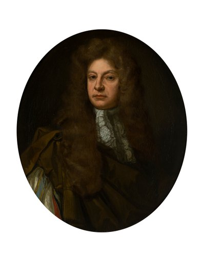 Halflang portret van Adam Urquhart met kanten jabot door John Baptist de (circle of) Medina