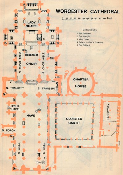 Worcester Cathedral, 20e eeuw door John Bartholomew
