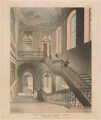 De hal en trap, British Museum door John Bluck