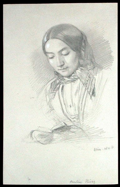Portret van Pauline Rivaz door John Brett