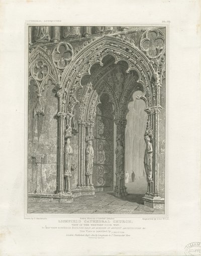Lichfield Kathedraal - Westdeur door John Britton