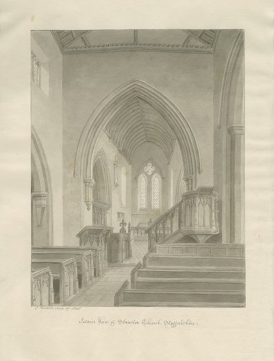Interieur van Standon Kerk door John Buckler