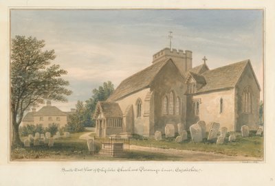 Oxfordshire - Shiplake Kerk en Pastorie door John Buckler