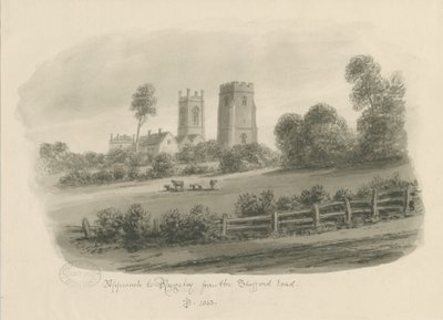 Rugeley Stad - Vanaf de Stafford Road door John Buckler