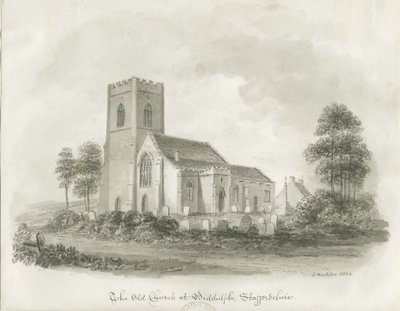 De Oude Kerk in Biddulph, Staffordshire door John Buckler