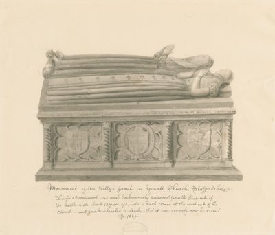 Yoxall Kerk - Monument van de familie Welly door John Buckler