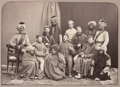 Britse en inheemse officieren, 5e Regiment Infanterie, Punjab Frontier Force door John Burke