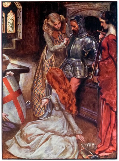 Christen gewapend uit The Pilgrims Progress From This World, To That Which Is To Come door John Bunyan (1628-1688) Illustratie door Byam Shaw (1872-1919) door John Byam Liston Shaw
