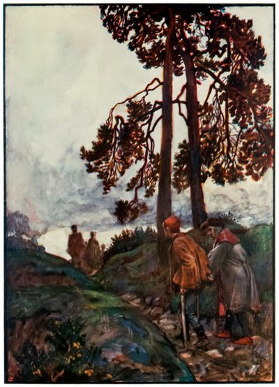 "Feeble en Ready-To-Halt sluiten de rij" uit "De Pelgrimsreis Van Deze Wereld, Naar Die Welke Komt" door John Bunyan door John Byam Liston Shaw