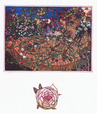 Lied van Gulbaz, illustratie uit De Tuin van Kama (en andere liederen uit India), 1920 door John Byam Liston Shaw