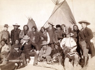 Indiaanse stamhoofden en Amerikaanse functionarissen in Pine Ridge, 1891 door John C. H. Grabill