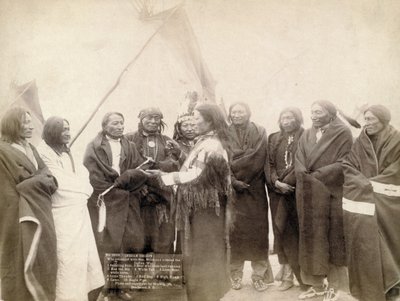 Indiaanse stamhoofden in Deadwood, South Dakota, 1891 door John C. H. Grabill