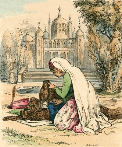 Schoonheid ontdekt het beest in de tuin door John Callcott Horsley