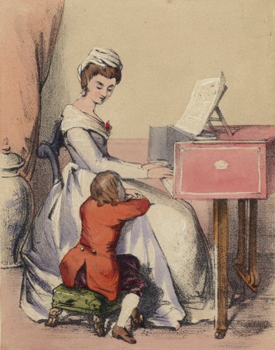 Marie Antoinette zingt voor de Dauphin, zoon van koning Lodewijk XVI door John Callcott Horsley