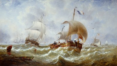 Een frisse bries, c.1867 (olieverf op doek) door John Callow