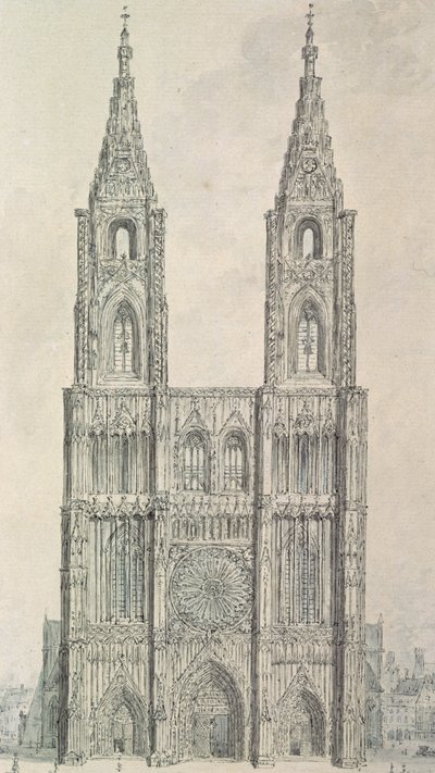 Westelijke Voorzijde van de Kathedraal van Straatsburg door John Carter
