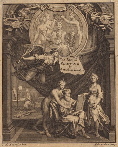 Titelpagina van De Kunst van het Schilderen, door Gerard de Lairesse door John Carwitham