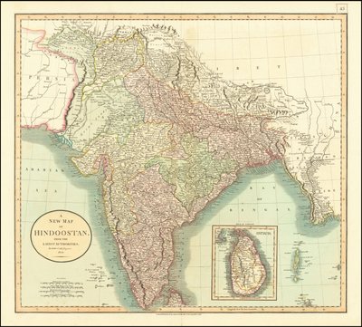 Kaart van India uit 1806 door John Cary door John Cary
