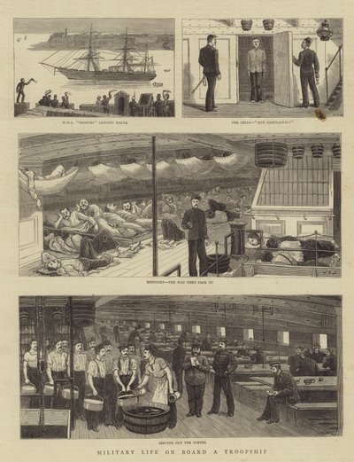 Militair leven aan boord van een troepenschip door John Charles Dollman