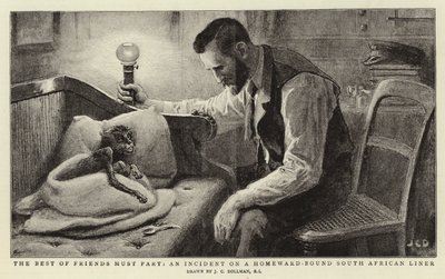 De beste vrienden moeten uit elkaar, een incident op een terugkerende Zuid-Afrikaanse lijnboot door John Charles Dollman