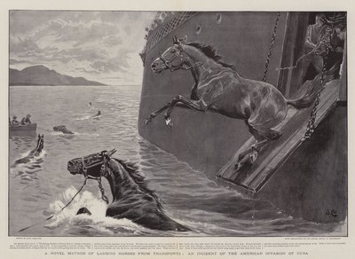 Een Nieuwe Methode om Paarden van Transporten te Laten, een Incident van de Amerikaanse Invasie van Cuba door John Charlton